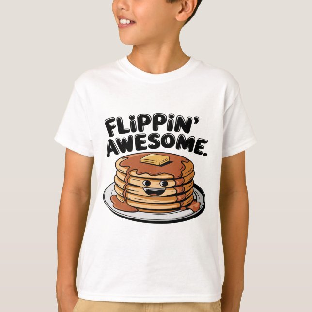 Flippins Phantastisches Pancake Stack Funny Breakf T-Shirt (Vorderseite)
