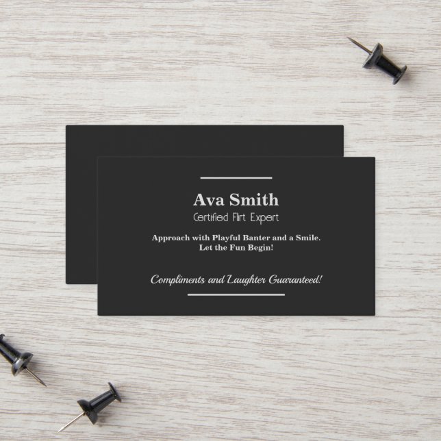 Flirt Charm Telefonnummerkarte (Vorderseite/Rückseite Beispiel)