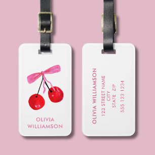 Flirt Cherry & Pink Schleife Gepäckanhänger