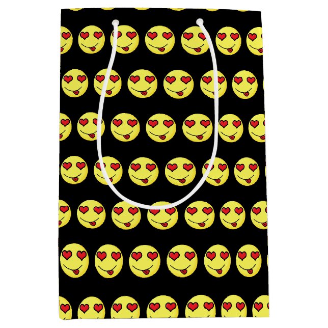 Flirt Emoji Mittlere Geschenktüte (Vorderseite)