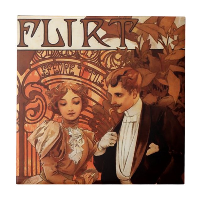 Flirt-Fliese Alphonse Mucha Fliese (Vorderseite)