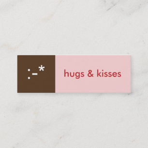 Flirt Karte rosa braune Umarmungen küsst emoticon 