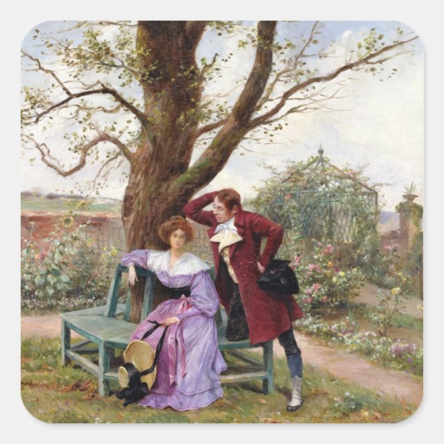 Flirt Quadratischer Aufkleber (Vorderseite)