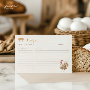 Flirtatious-Bogen Thanksgiving-Rezeptkarte