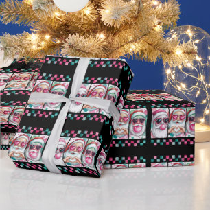 Flirtatious Weihnachten Santa Bogen Retro Preppy X Geschenkpapier