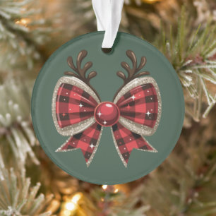 Flirtatiouscher Weihnachtsbogen Glitter Mädchenhaf Ornament
