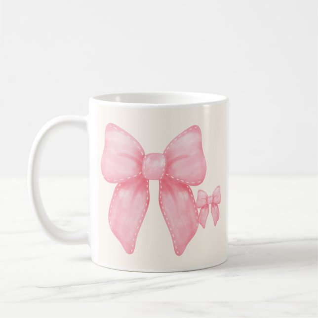 Flirtatische Sips: Coquette Bow Kaffee Tasse (Links)