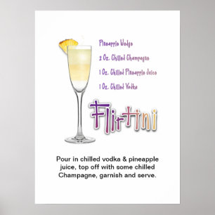 Flirtini-Cocktail-Rezept Kunst 18"x24"  Poster