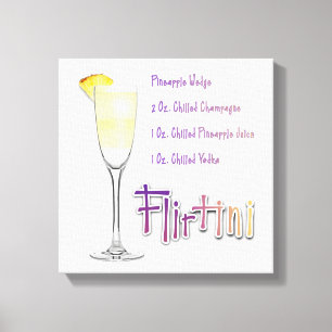 Flirtini Mimosa Cocktail Rezept Art 12 "x12" Leinwanddruck