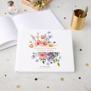 Flirtive Blumenwiese Sommerhochzeit Gästebuch