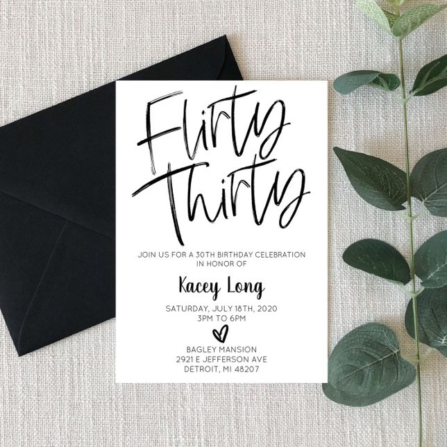 Flirty Trente 30e anniversaire Invitation (Créateur téléchargé)