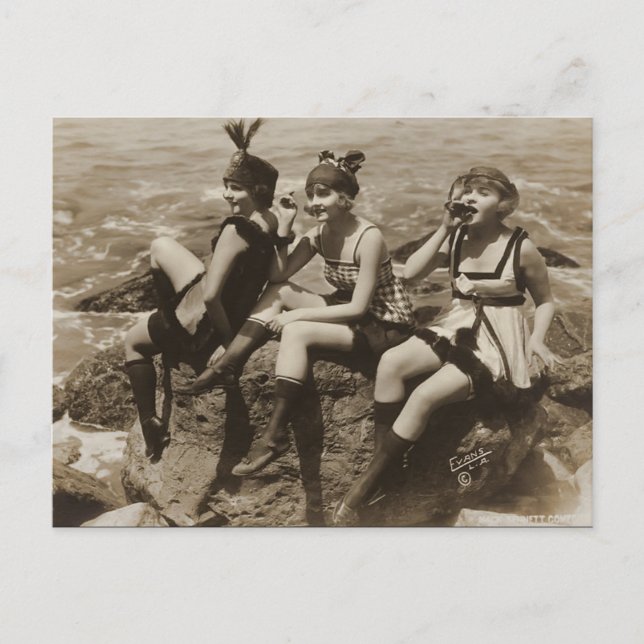 Flirty Vintage Cartes postales Fête Fille (Devant)
