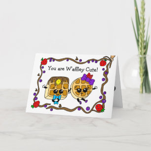 Flirty Waffle Wortspiel Ich liebe dich Karte