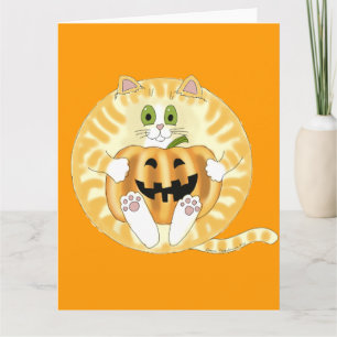Flitter-Katze Halloween Karte