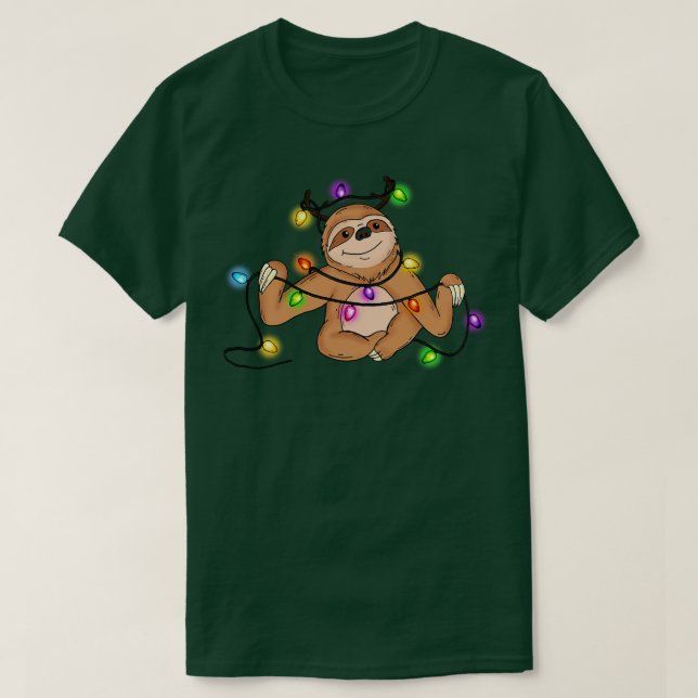 Flitterweihnachtsbeleuchtung Weihnachtsgeschenk T-Shirt (Design vorne)