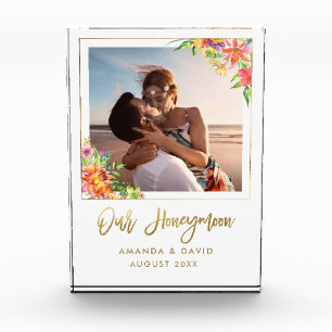 Flitterwochen-Andenken Neuvermählte Braut-Geschenk Fotoblock