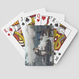 Flitterwochen (Braut und Bräutigam auf einer Bank) Spielkarten