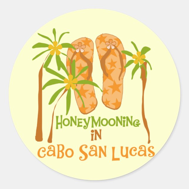Flitterwochen Cabo San Lucas Tshirts und Geschenke Runder Aufkleber (Vorderseite)