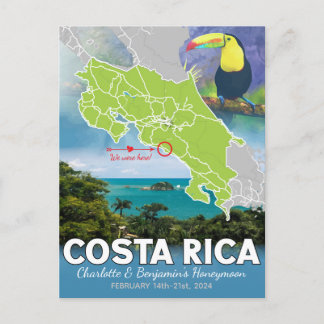 Flitterwochen Erinnerungen Costa Rica Karte