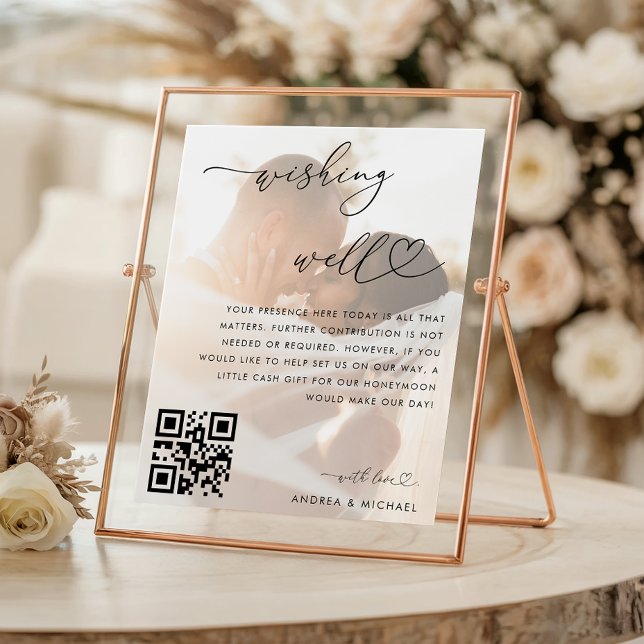 Flitterwochen Fairmond QR Code Wedding Sign Poster (Von Creator hochgeladen)