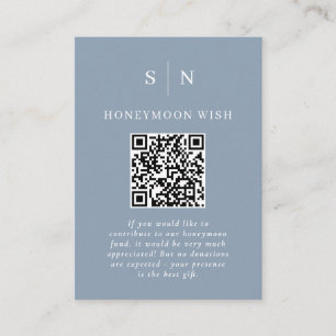 Flitterwochen Fonds   Dusty Blue QR-Code-Geschenkl Begleitkarte