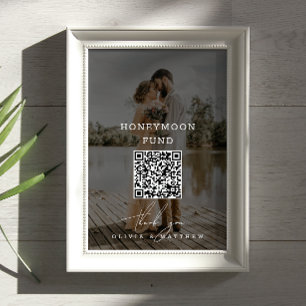 Flitterwochen Fonds. Minimalistischer QR-Code Foto Poster