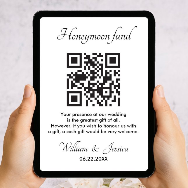 Flitterwochen-Fonds mit QR-Code-Beilagekarte Karte (Von Creator hochgeladen)
