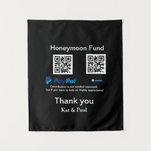 Flitterwochen-Fonds PayPal Venmo QR-Code danke Wandteppich