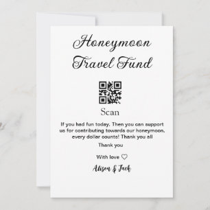 Flitterwochen-Fonds QR-Code scannen Namen hinzufüg Einladung