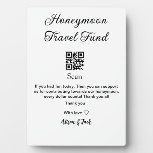 Flitterwochen-Fonds QR-Code scannen Namen hinzufüg Fotoplatte