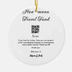 Flitterwochen-Fonds QR-Code scannen Namen hinzufüg Keramik Ornament