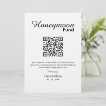 Flitterwochen-Fonds-QR-Code-Schild, Benutzerdefini