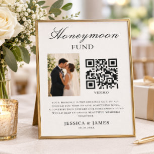 Flitterwochen-Fonds QR-Code und Foto-Hochzeit  Einladung