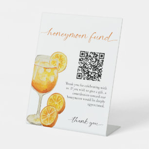 Flitterwochen-Fonds QR Schild Aperol Spritz Brautp