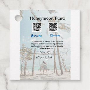 Flitterwochen-Fonds Venmo PayPal-Spende Q R Paar Geschenkanhänger