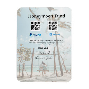 Flitterwochen-Fonds Venmo PayPal-Spende Q R Paar Magnet