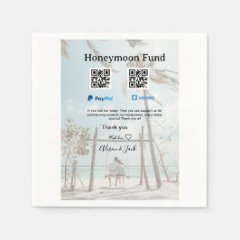 Flitterwochen-Fonds Venmo PayPal-Spende Q R Paar Serviette