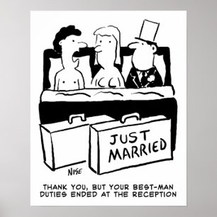 Flitterwochen-Hochzeitsnacht für Braut und Bräutig Poster