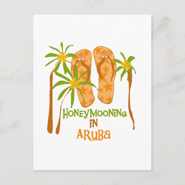 Flitterwochen in Aruba Postkarte (Vorderseite)