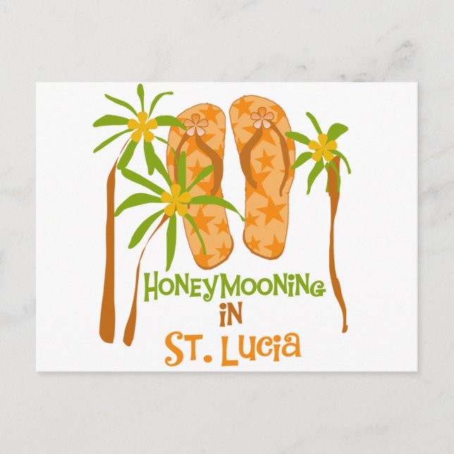 Flitterwochen in St. Lucia Postkarte (Vorderseite)