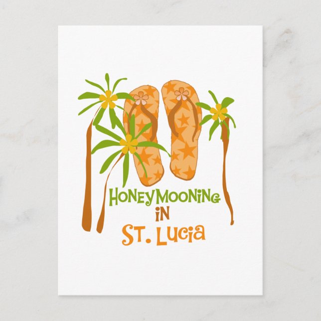 Flitterwochen in St. Lucia Postkarte (Vorderseite)