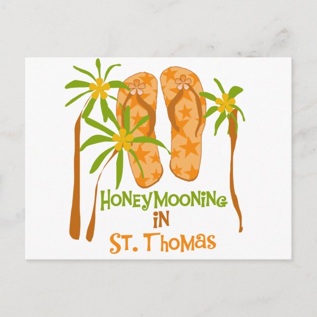 Flitterwochen in St. Thomas Postkarte (Vorderseite)