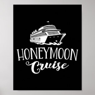 Flitterwochen Kreuzfahrt Paare Passende Ferienboot Poster