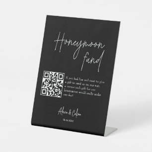 Flitterwochen   Minimalistischer QR-Code Hochfahre Sockelschild