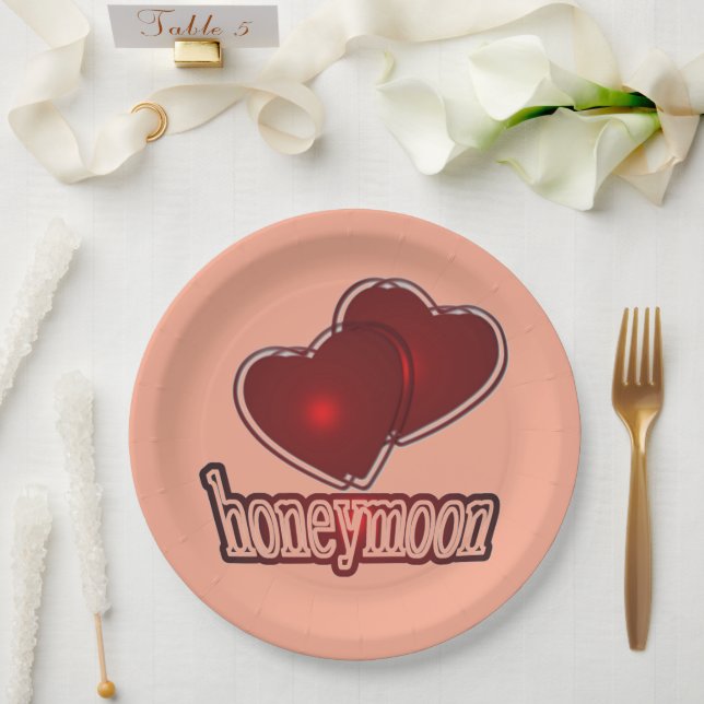 Flitterwochen Pappteller (Hochzeit)