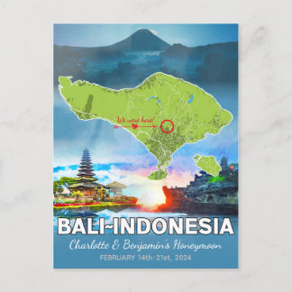 Flitterwochen Urlaubserinnerungen - Bali Indonesie Postkarte