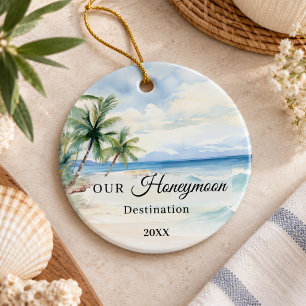 Flitterwochen Zielort Hochzeit tropisch Keramik Ornament
