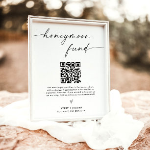 Flitterwochenfonds QR Code Sign, Minimalistische H Poster