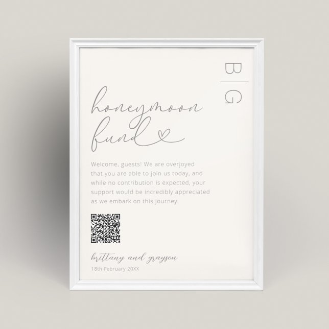 Flitterwochenfonds QR Code Wedding Poster (Von Creator hochgeladen)