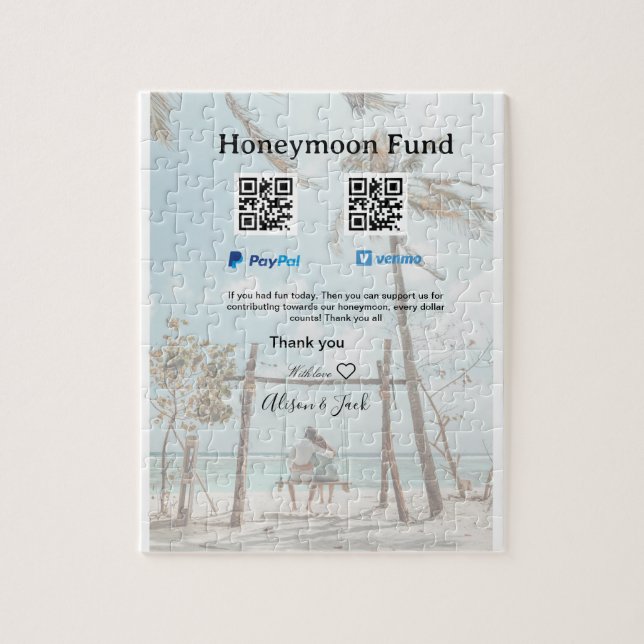 Flitterwochenfonds Venmo PayPal-Spende Q R Paar (Vertikal)